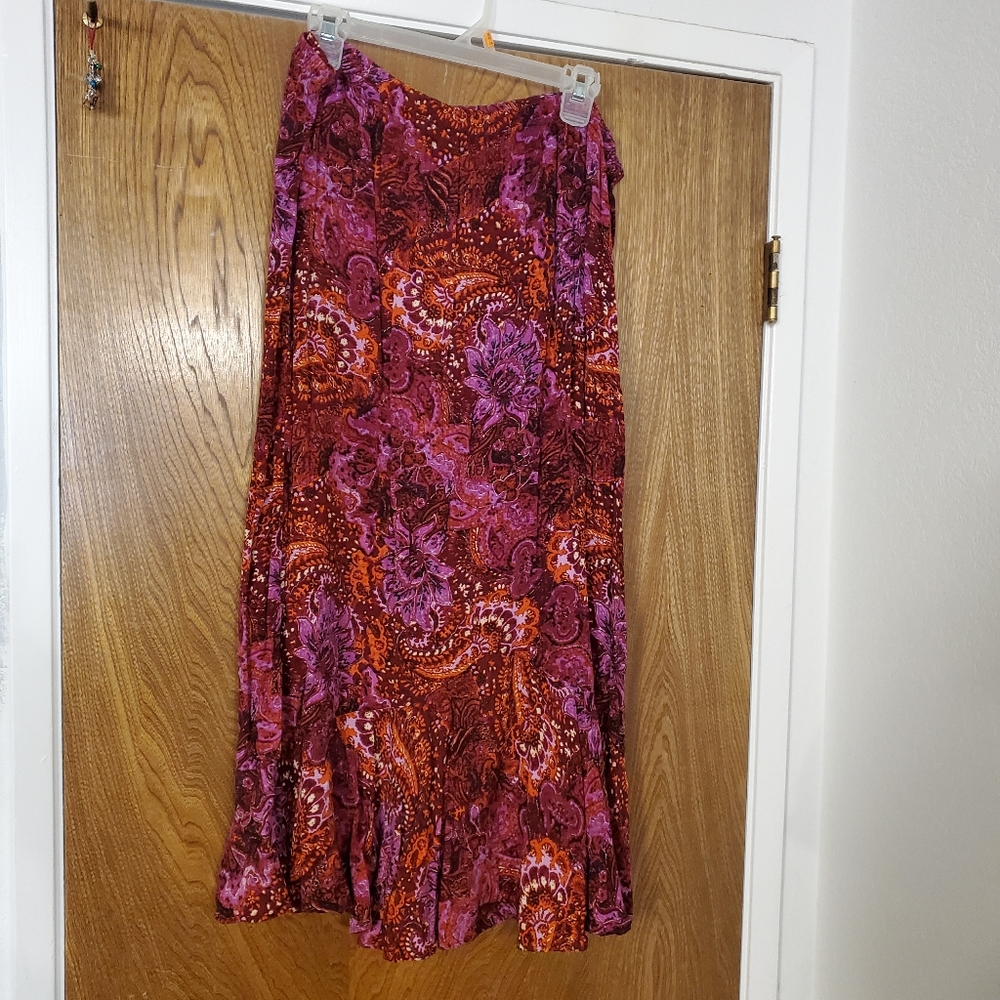 Multi Paisley Skirt with Flirty Flare Hem